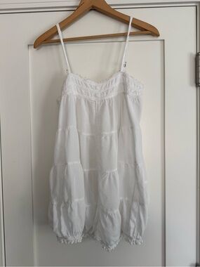 Free People Intimately White Romper Women’s Size Small Tiered Gathered At Leg
